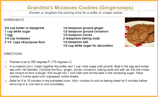 Grandmas Molasses Cookies
